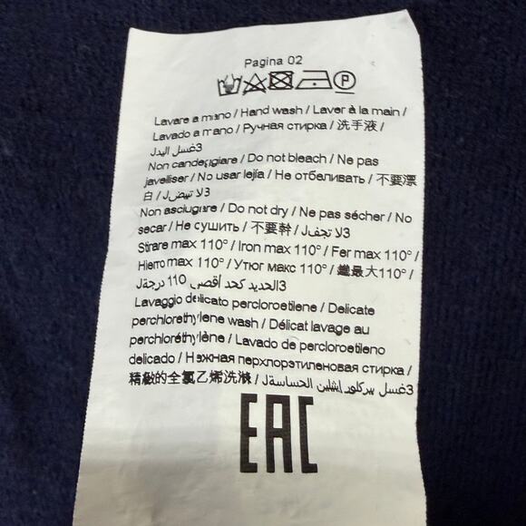 Meimeij Mixed Media Tunic Sweater M Navy Blue Wool Blend Layered Hem Top Luxury - Picture 16 of 16